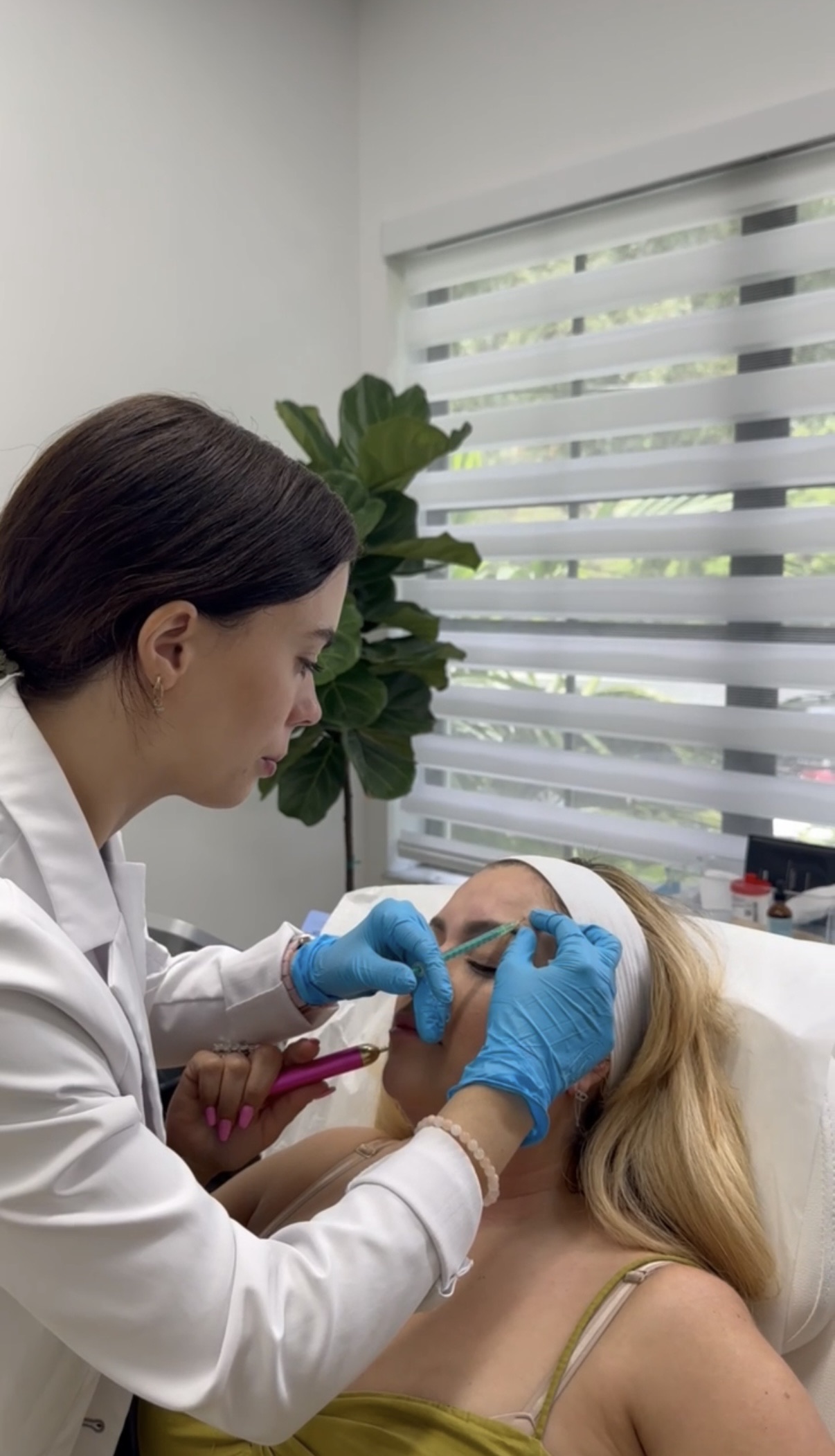 Provider injecting dermal filler with precision during a treatment at Miami Skin Spa in Brickell, Miami
