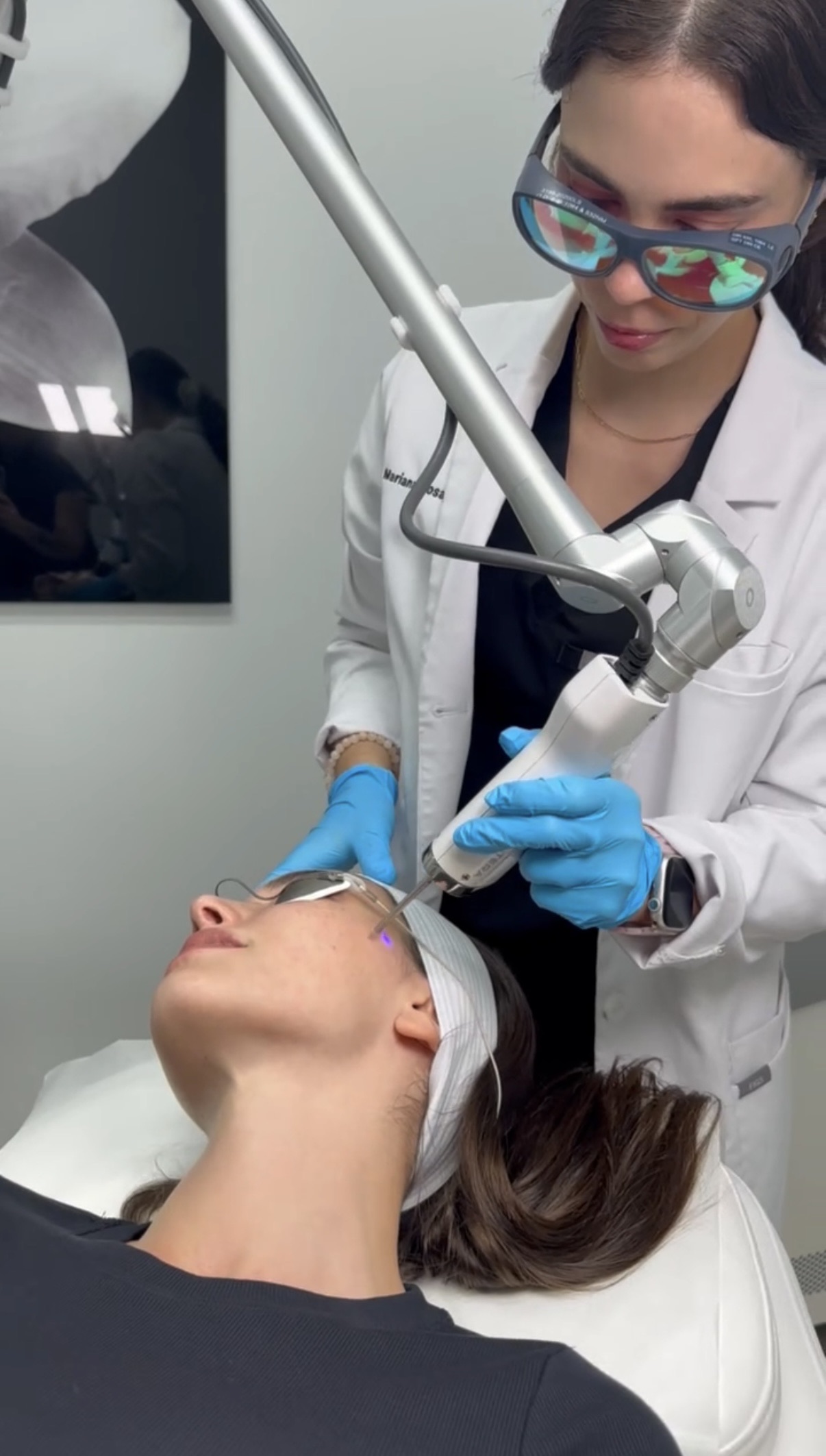 Mariana Tolosa, PA-C performing a Pico Genesis laser facial at Miami Skin Spa in Brickell, Miami
